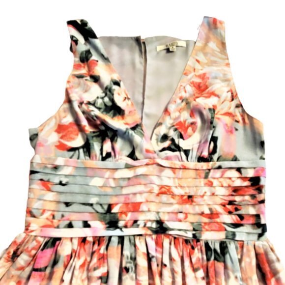 BB Dakota Zurie Floral Mini Dress Pastel Deep V Neck Keyhole Back Size 4 - Picture 9 of 9